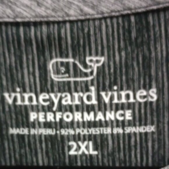 Vineyard Vines Shirt Golf Polo Men's Performance 2XL Dark Gray Striped - Picture 3 of 5
